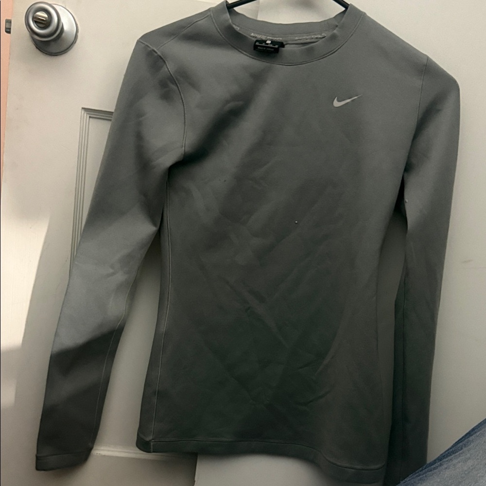 Nike Gray Long Sleeve Performance Shirt